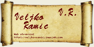 Veljko Ramić vizit kartica